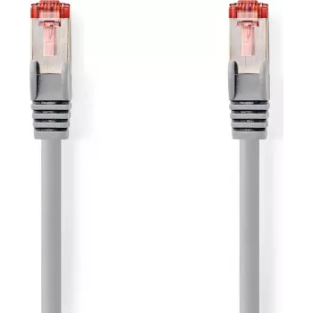 Nedis CAT6 tinklo kabelis - RJ45 kištukas | RJ45 kištukas | S/FTP | 1,00 m | Apvalus | LSZH | Pilka | Etiketė