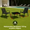 Extralink Juoda Forest sodo baldų komplektas, tekstileno dvi kėdės + juodas stalas lauko baldų komplektas