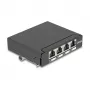 Patch panel DELOCK Mini Desktop RJ45 4-port Cat.6A shielded juodas, metalinis, 90×22×93 mm