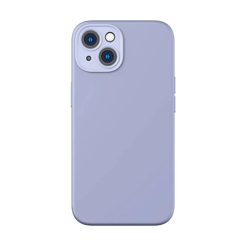 Baseus Liquid Silica Gel dėklas iPhone 14 Plus (levandų) + grūdintas stiklas + valymo rinkinys