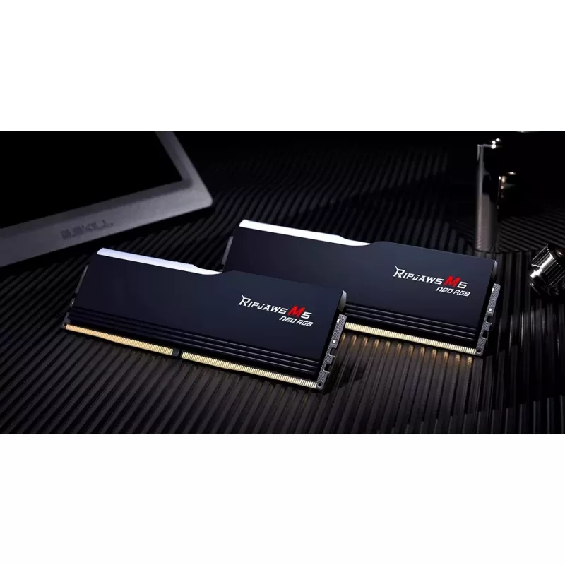 DIMM 64 GB DDR5-6000 (2x 32 GB) Dual-Kit, Atmintis juoda, F5-6000J3238G32GX2-RM5NRK, Ripjaws M5 Neo, AMD EXPO