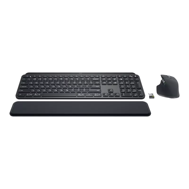 Logitech MX Keys combo for Business Gen 2 Klaviatūra Pelė komplekte Biuro RF belaidis + Bluetooth AZERTY Prancūzų Grafitas