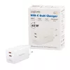 Dvigubas USB lizdo adapteris 65 W, 2 x USB-C, baltas