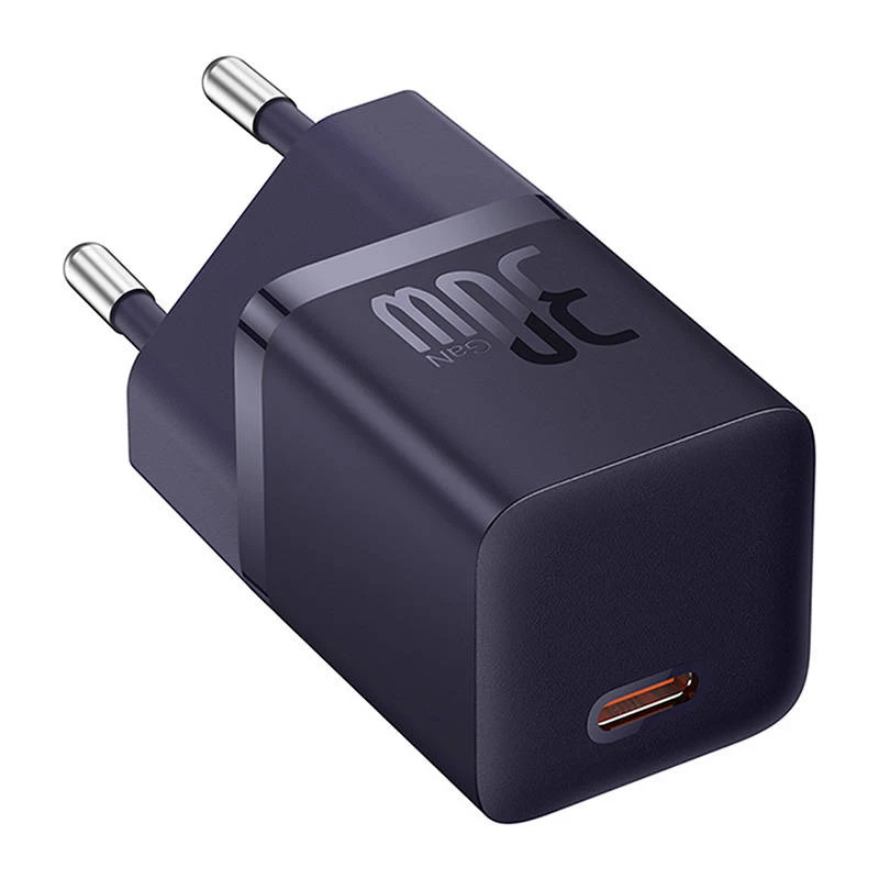 Kroviklis Baseus GaN5 30W Mini Universalus Violetinis AC Greitas įkrovimas Vidinis