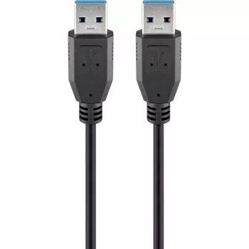 Wentronic Goobay USB 3.0 SuperSpeed kabelis, juodas, 1,8 m - USB 3.0 kištukas (A tipo) > USB 3.0 kištukas (A tipo) (93928)