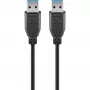 Wentronic Goobay USB 3.0 SuperSpeed kabelis, juodas, 1,8 m - USB 3.0 kištukas (A tipo) > USB 3.0 kištukas (A tipo) (93928)