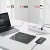 Maitinimo šakotuvas MACLEAN MCE394W — 3 lizdai, 3×USB 2,1A, 110–240V AC, 2500W, 1,5 m laidas, baltas