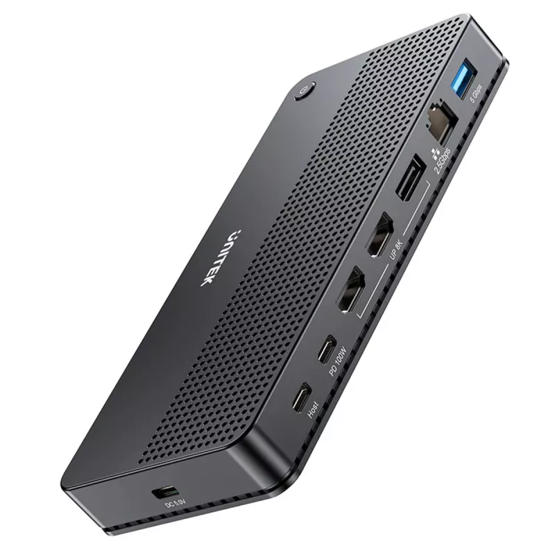 Dokų stotelė UNITEK D1104A01 USB4 laidinė 100 W energijos tiekimas