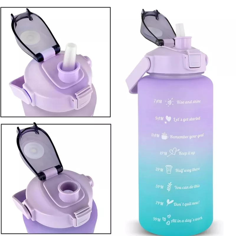 Extralink Motivational Bottle, vandens butelis, 2000 ml, violetinė-mėlyna, BUT-992