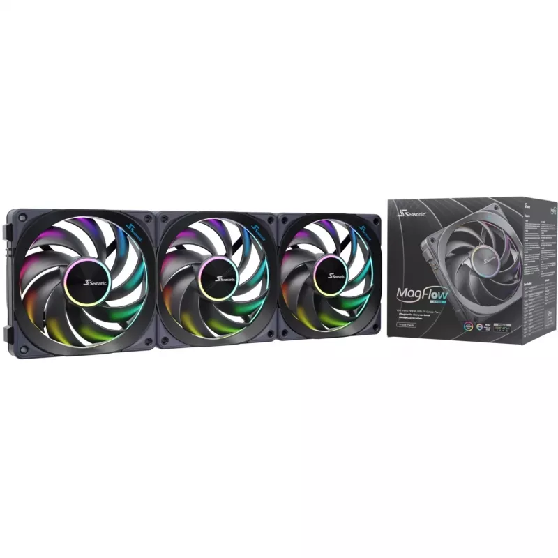 Seasonic MagFlow ARGB 120mm 3 ventiliatorių rinkinys