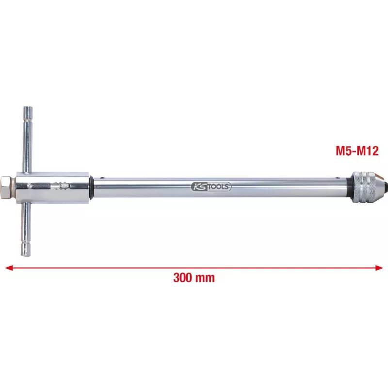 KS Tools 331.0675 štampo laikiklis su reversiniu reketiniu galvute, 320 mm