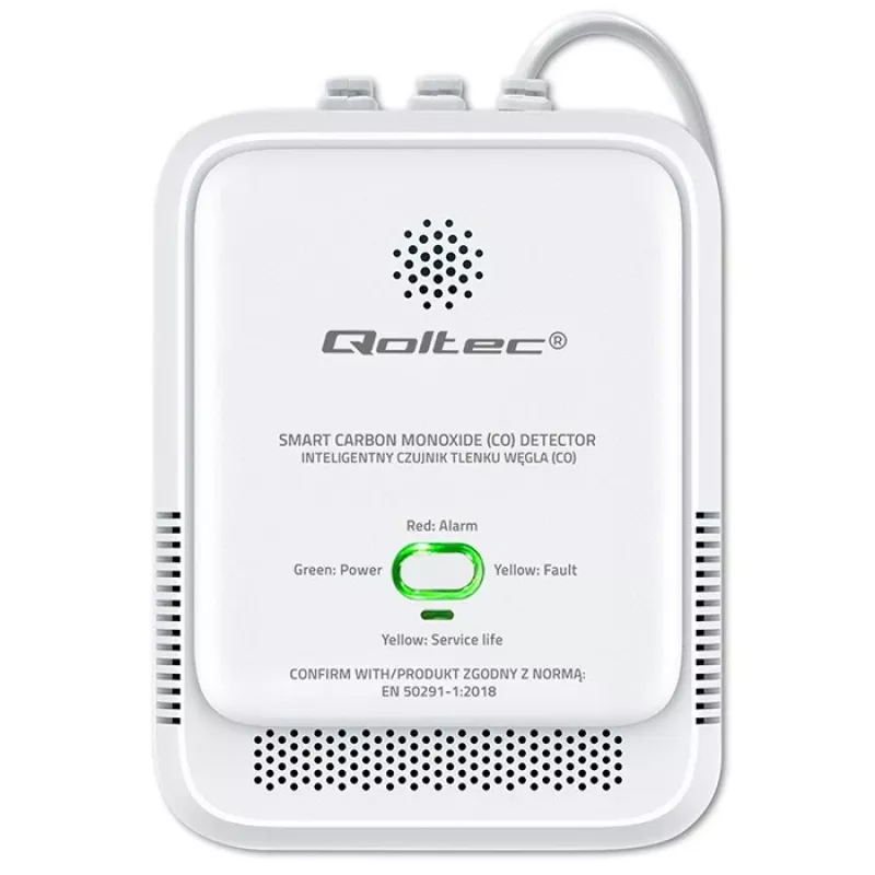 CO detektoriaus signalizatorius QOLTEC 52576 — anglies monoksido jutiklis, 85 dB signalizacija
