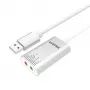 Garso keitiklis Unitek Y-247A, sidabrinis, USB Typee-A jungtis, kompaktiškas 12×28×46 mm