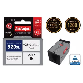 Activejet AH-920BCX rašalas (pakaitalas HP 920XL CD975AE; Premium; 50 ml; juodas)