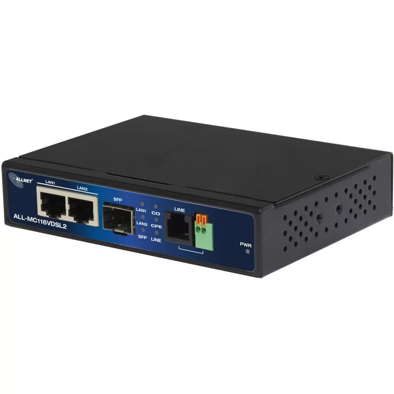Modemas ALLNET ALL-MC116VDSL2 160 Mbit/s 2x RJ45 SFP Juoda