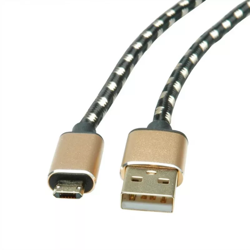 ROLINE 11.02.8819 USB laidas 0,8 m USB 2.0 USB C Micro-USB B juoda - auksinė (11.02.8819)