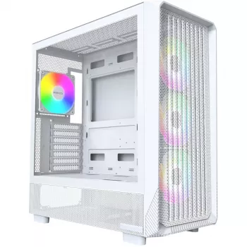 PC korpusas Montech X5 Midi Tower baltas ATX 3x140 mm ventiliatoriai