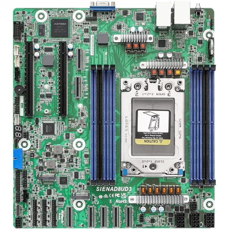 Pagrindinė plokštė ASRock SIENAD8UD3, AMD 800 serija, Socket SP6, mikro-ATX