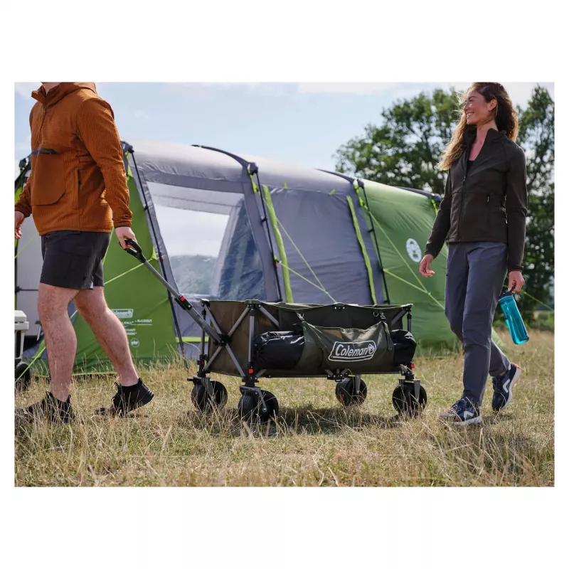 Stovyklavimo vežimėlis COLEMAN 2226531 — 132 L, poliesterio dangtis, plieninis rėmas, 1160×600 mm