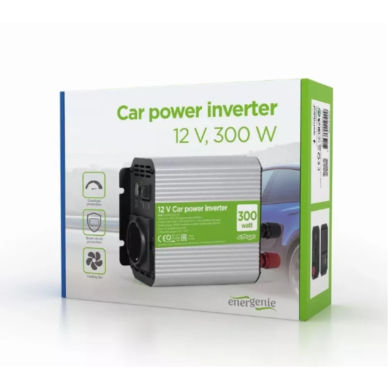 Gembird EG-PWC300-01 maitinimo adapteris automobilinis 300 W pilkas