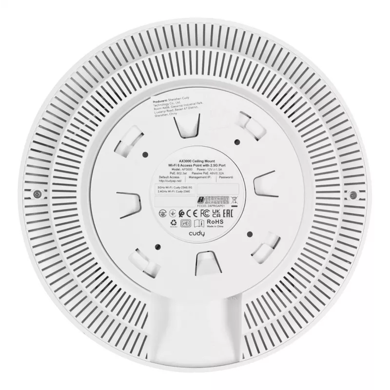 Cudy AP3000 belaidis prieigos taškas 2976 Mbit/s baltas Maitinimas per Ethernet (PoE)