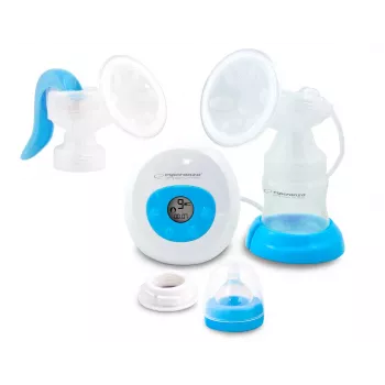 Krūties siurblys ESPERANZA ECM003B elektroninis 150 ml, integruotas ekranas, mėlynas/baltas, 100–240V AC