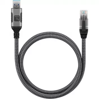 Techly ICOC U3A-RJ45-010 tinklo kabelis juoda, sidabrinė 1 m Cat6 F/UTP (FTP)