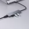 USB šakotuvas Aukey CB-H36 — 4 prievadų USB 3.2 Gen 1 Type-A, prieglobos USB 2.0, 5000 Mbit/s, aliuminis sidabrinis