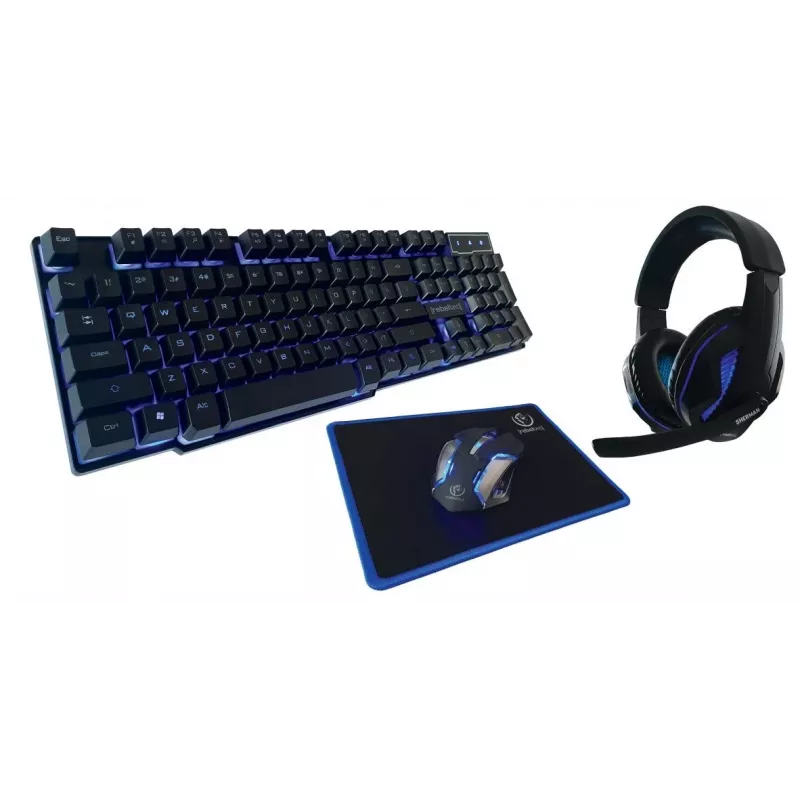 Klaviatūra su pele Rebeltec SHERMAN Gaming USB QZERTY anglų juoda
