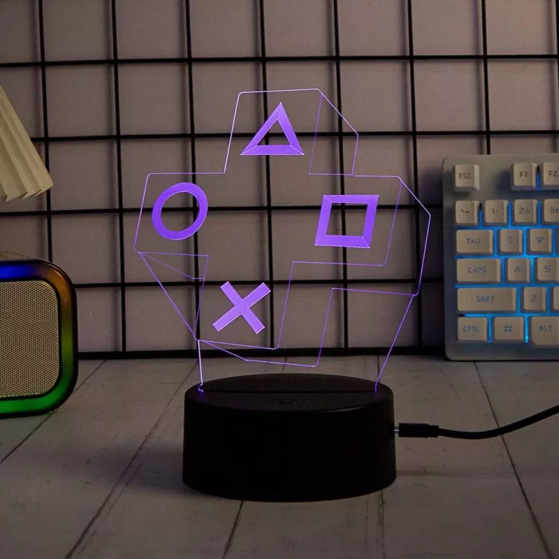 Stalinė LED lempa MANTA SNL122RGB RGB 3D šviesos dekoracija, spalvų kaitos RGB, maitinama per USB