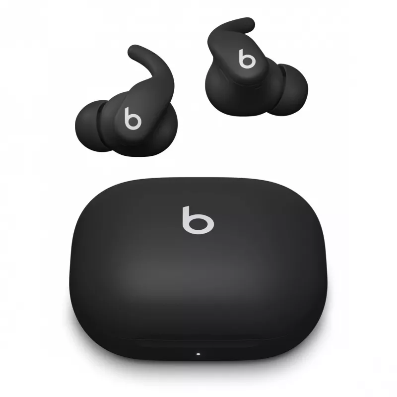 Į ausis įdedamos belaidės ausinės Apple Powerbeats Fit — IPX4 atsparios vandeniui, ANC, Bluetooth Class 1, 7 val. atkūrimo (30 val. su dėklu), lietimui jautrūs valdikliai, juodos