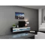 TV stovas cama meble VIGO NEW 30/180/40, 1800×400×300 mm, juodas viršus, medžio drožlių plokštės rėmas