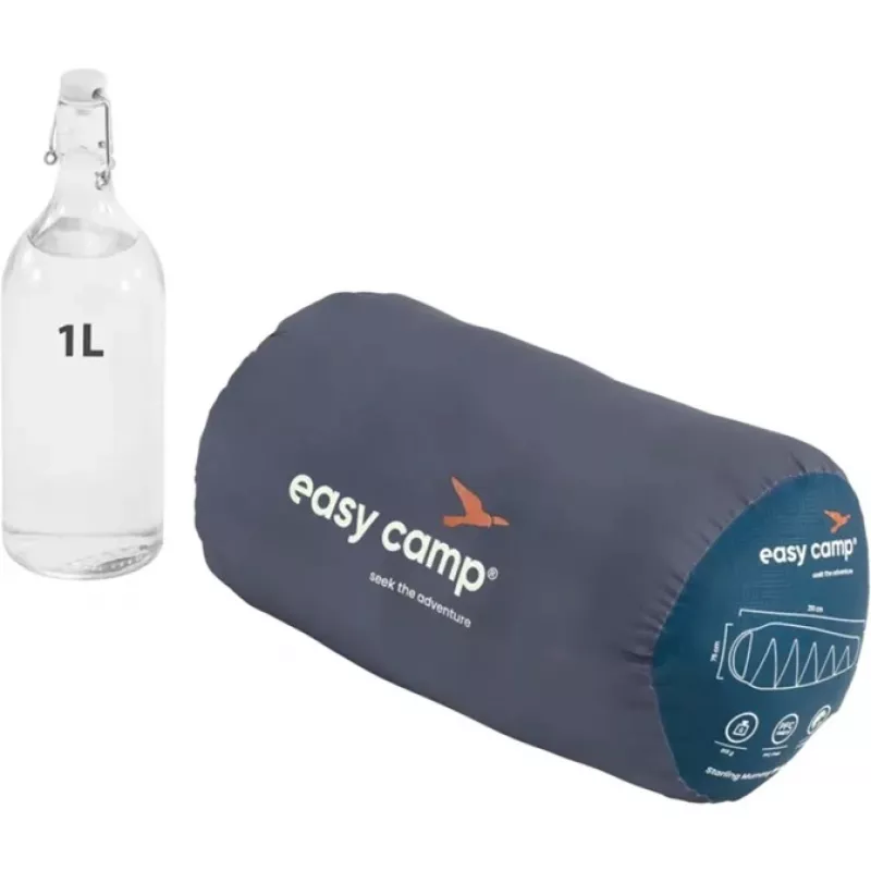 Easy Camp Starling Mummy Blue 8°C | Miegmaišis | 210 x 75 x 50 cm | -5 iki 12 °C | Dvipusis atviras galas, automatinis užraktas