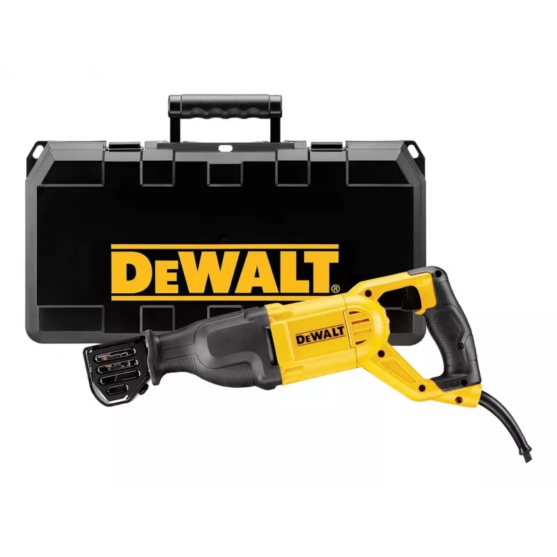 Stūmoklinis pjūklas DeWALT DWE305PK, 1100 W, eiga 29 mm, maks. 2800 smūgių/min., pjovimo gylis medienoje 280 mm, metale 100 mm, svoris 3,5 kg