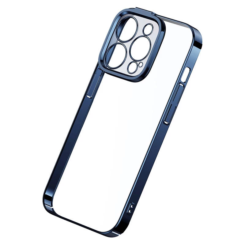 Apsauginis dėklas Baseus iPhone 14 Pro — skaidrus blizgantis mėlynas