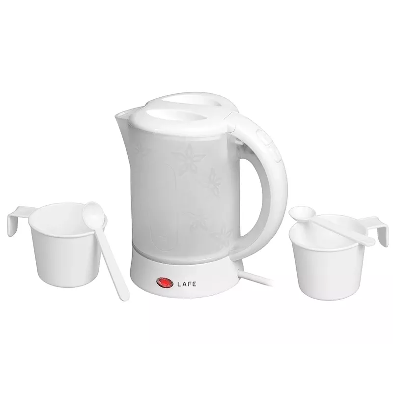 Elektrinis virdulys LAFE LAFCZA45865, nerūdijantis plienas, 0,6 L, 600 W, šviesiai pilkas, atverčiamas užrakinamas dangtis