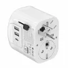 Keliautojo adapteris GEMBIRD TPA-EU2A1C15-01-W — 15 W, E tipo kištukas, 2× USB-A + 1× USB-C, 100–250 V