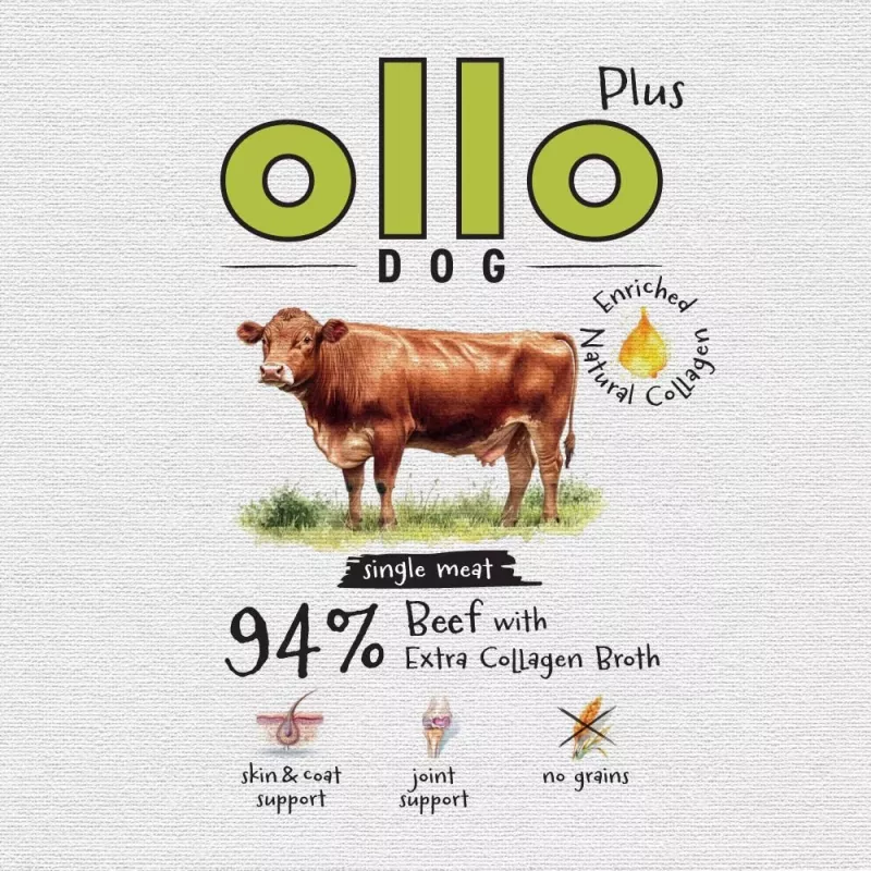 Ollo Plus Kolagen Beef 400g šunų ėdalo skardinė