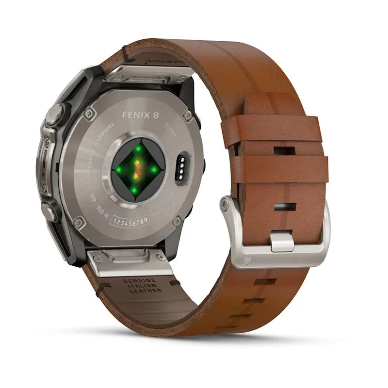 Garmin Fenix 8 3,56 cm (1.4) AMOLED 51 mm Skaitmeninis 454 x 454 pikselių Jutiklinis ekranas Titaninis Wi-Fi GPS (palydovinis)