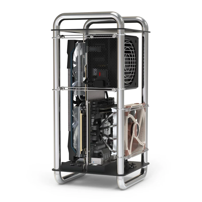 Kompiuterio korpusas Streacom DA6 XL Mini-ITX – chromuotas