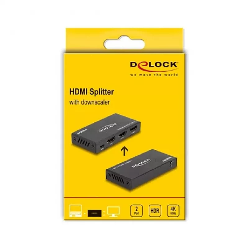 DeLOCK HDMI skirstytuvas 1 x HDMI įėjimas į 2 x HDMI išėjimai 4K 60 Hz