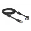 DeLOCK USB laidas Type-A kištukas į Type-B kištuką 90° kairinis kampinis 2 m