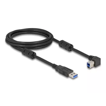 DeLOCK USB laidas Type-A kištukas į Type-B kištuką 90° kairinis kampinis 2 m