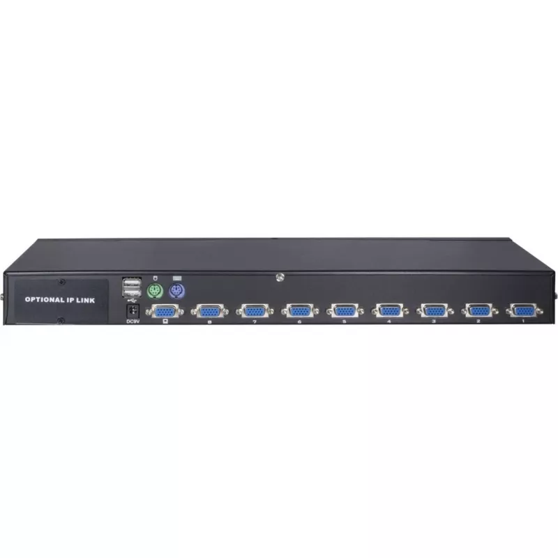 Inter-Tech KVM AS-9108DU stovo montavimo juodas klaviatūros/vaizdo/pelės (KVM) jungiklis (88887233)