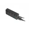 USB šakotuvas NATEC MANTIS USB 2.0 Type-B — 4x USB 3.2 Gen 1 Type-A prievadai, juodas, 0.8 m laidas, kintamosios srovės adapteris, maitinimo jungiklis