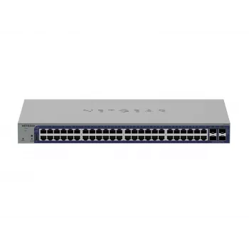 Valdomas Gigabit Ethernet komutatorius Netgear GS752TX, 48x RJ-45 10/100/1000, 10G palaikymas, 1U stovas, pilkas
