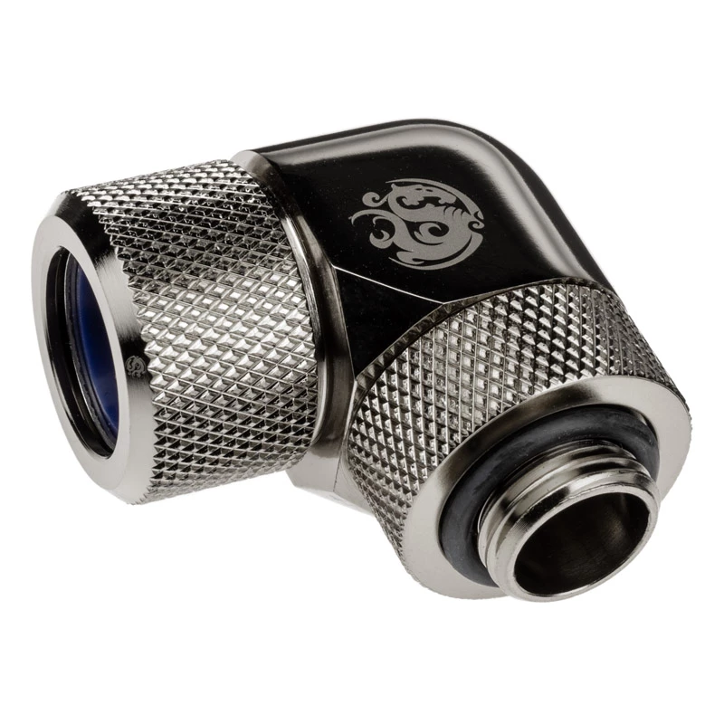 Adapter 90° BitsPower Advanced Multi-Link G1/4 colio AG prie 14 mm OD kietvamzdžio — pasukamas