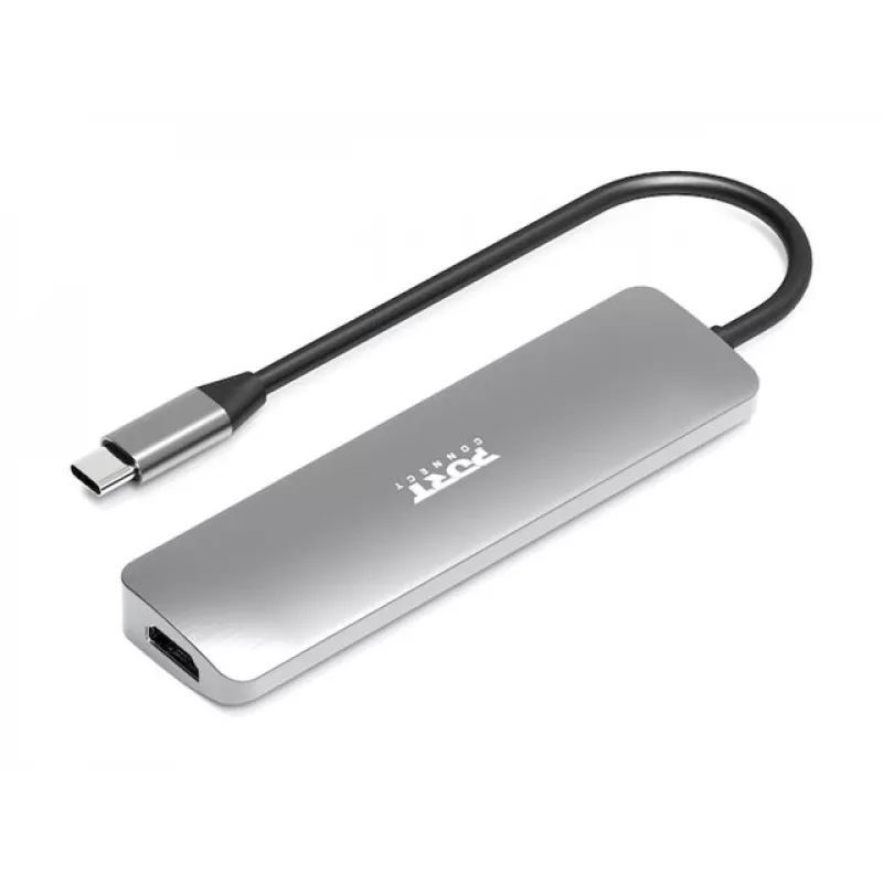 Sąsajos šakotuvas Port Designs 900162 USB Type-C — USB Type-C išvestis, 3840x2160@60Hz, 20V/5A įvestis, 117×34×13 mm, sidabrinis