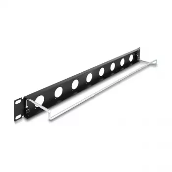 DeLOCK 67059 19 colių D tipo pataisų skydas su įtempimo sumažinimu, 8 prievadų, 1U, juodas