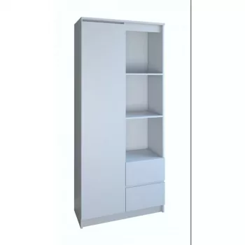 Biuro knygų spinta Top e Shop RS-80 BILY BIEL, balta medžio drožlių plokštė, 7 lentynos, 800×350×1800 mm